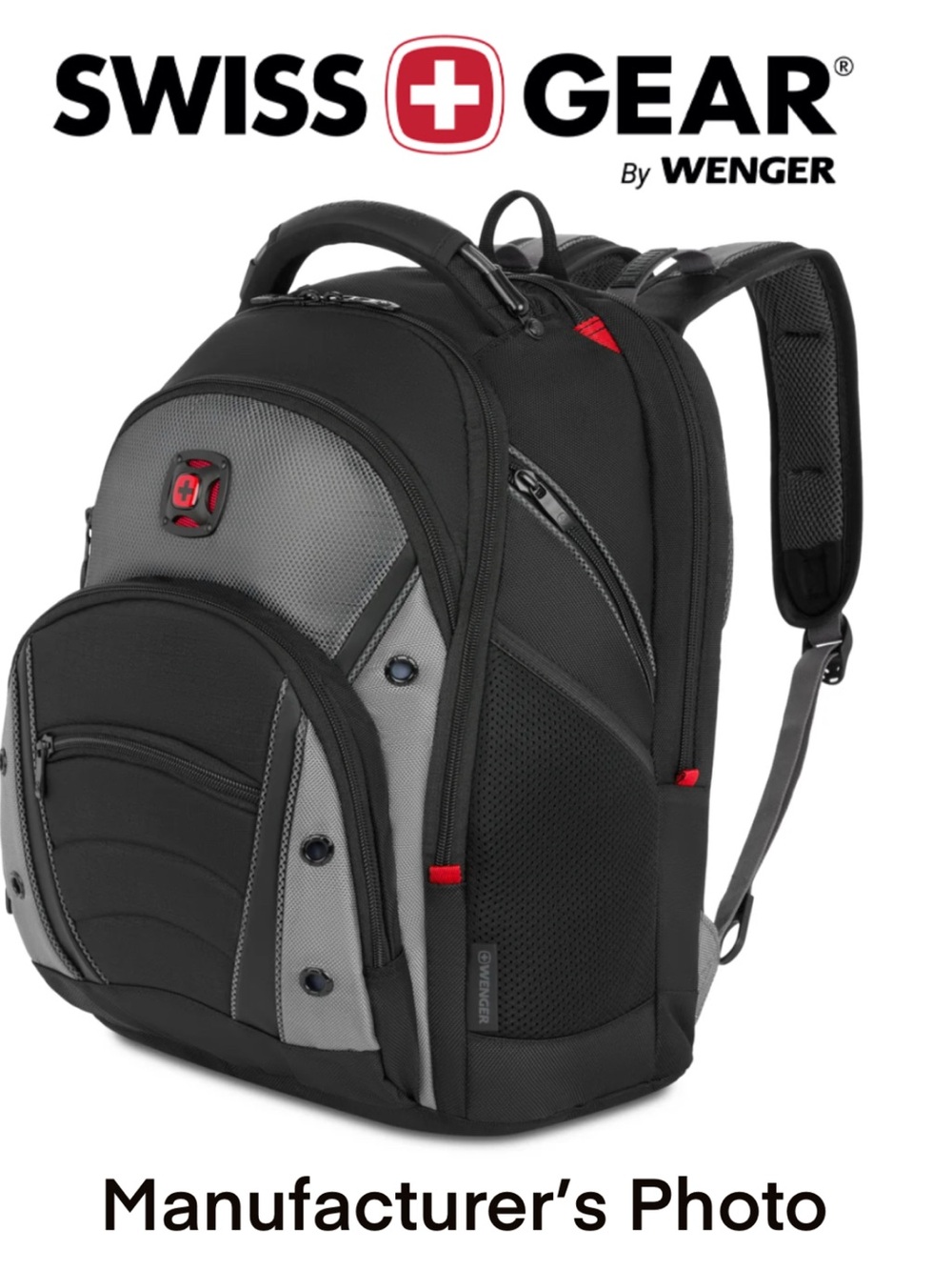 Swiss Gear Wenger Synergy 16" Laptop Backpack, Black/Gray 27305140